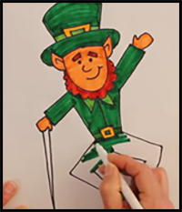 Art with Trista - How to Draw a Leprechaun - Step by Step