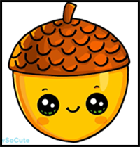 How to Draw a Cute Acorn Easy