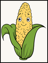 How to draw a corn cob