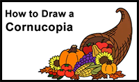 How to Draw a Cornucopia Video & Step-by-Step