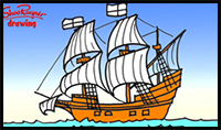 How to Draw the Mayflower Ship