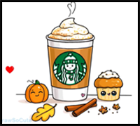 How to Draw a Starbucks Pumpkin Spice Latte