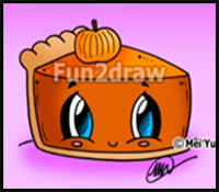 How to Draw Thanksgiving Things - Cute Pumpkin Pie 