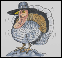 How to Draw a Pilgrim Turkey for Thanksgiving