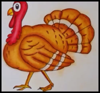 How to Draw a Turkey Easy || Thanksgiving Drawings