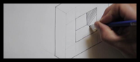 How to draw an isometric holed square prism using a template