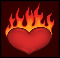 How to Draw Flaming Hearts with Flames and on Fire with Easy Step by