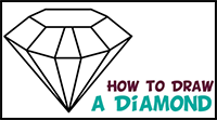 How to Draw a Diamond Easy Step by Step Drawing Tutorial for Kids & Beginners