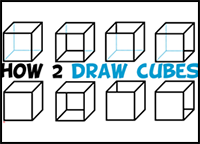 How to Draw a Cube (Shading & Drawing Cubes and Boxes from Different Angles)