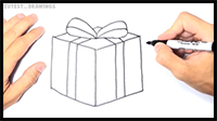 How to Draw a Present Step by Step | Christmas Present Drawing