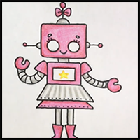 How to Draw ROBOT, GIRL