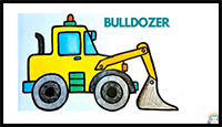 How to Draw a Bulldozer | Front Loader Construction Truck