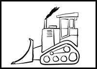 How to Draw a Simple Bulldozer