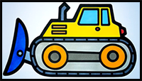 How to Draw a Bulldozer / Loader