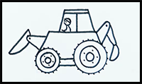 How to Draw a Backhoe Loader