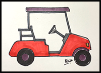 How to Draw a Golf Cart