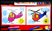 How to Draw a Helicopter with Shapes - Preschool