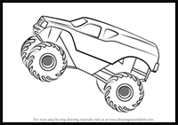How to Draw Monster Truck Jump