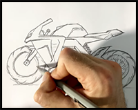 How to Draw a Motorcycle Step by Step