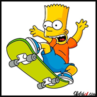 How to Draw Bart Simpson on a Skateboard