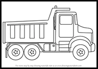 How to Draw Simple Dump Truck