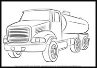 How to Draw a Gasoline Truck