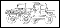 How to Draw a Hummer H1