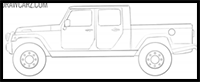how to draw a Jeep Truck