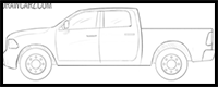 how to draw a Ram Truck