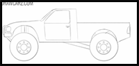how to draw an off road truck