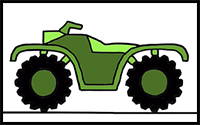 How to Draw Quad/ ATV (All Terrain Vehicle) Bike Easy