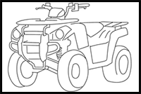 How to Draw Kawasaki ATV 