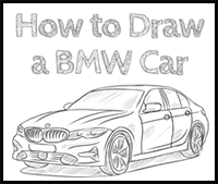 how to draw a bmw car for beginners