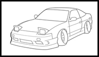 How to Draw a NISSAN 240SX 1990
