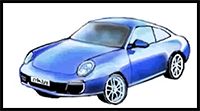 Draw a Porsche Sports Car