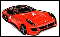 Draw a Ferrari Sports Car