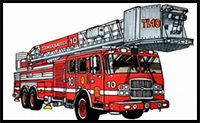 How to Draw a Fire Truck Step by Step