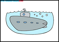 How to draw an iron Submarine