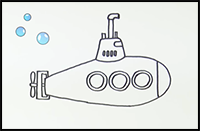 How to Draw a Submarine Easy Drawing for Kids