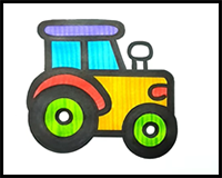 How to Draw Tractor Drawing