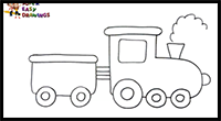 How to Draw a Train Step by Step