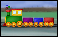 How to Draw a Train for Kids