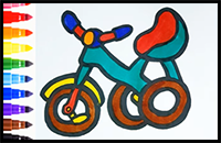 How to Draw a Tricycle for Kids