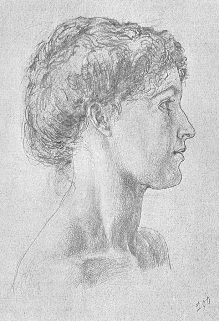 profile drawing of woman and her neck