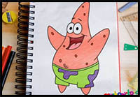 How to Draw Patrick Star from Spongebob Squarepants Lessons: Drawing ...