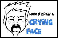How to Draw a Cartoon Character Who is Sobbing