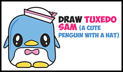 How to Draw Blue Penguin Bambadee from Club Penguin with Easy Steps Leson -  How to Draw Step by Step Drawing Tutorials