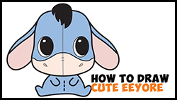 Learn How to Draw a Cute Baby Eeyore from Winnie The Pooh