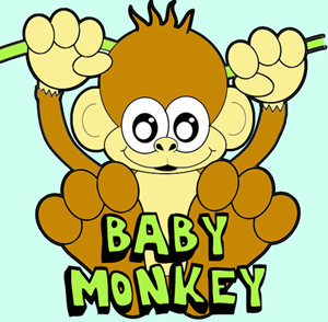 How to Draw a Baby Monkey
