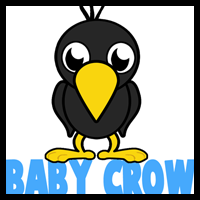 How to Draw Cartoon Baby Crows in Easy Steps